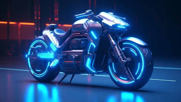 Diseño de concepto de motocicleta genérico 3D futurista generativo de IA