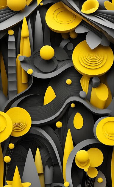 Foto diseño conceptual de fondo abstracto negro y amarillo