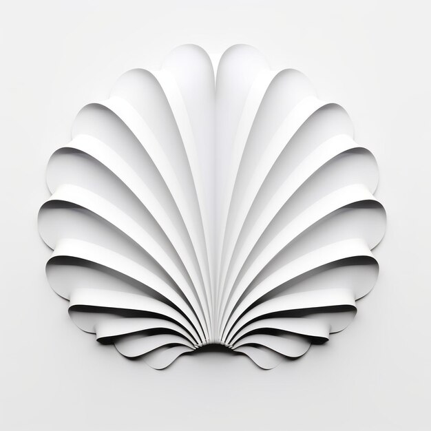 Diseño de concha simétrica sobre fondo blanco.
