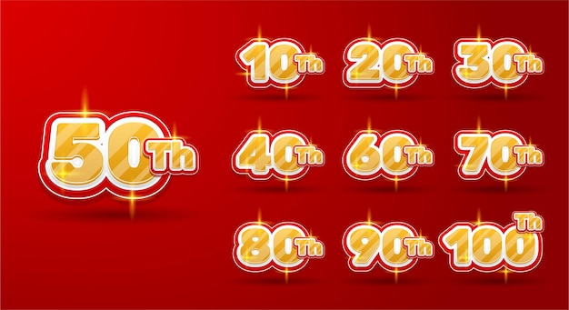Diseño del conjunto de celebración del aniversario con gradiente