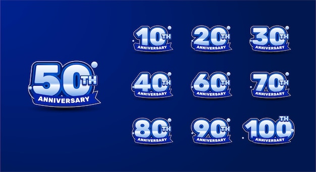 Diseño del conjunto de celebración del aniversario con gradiente