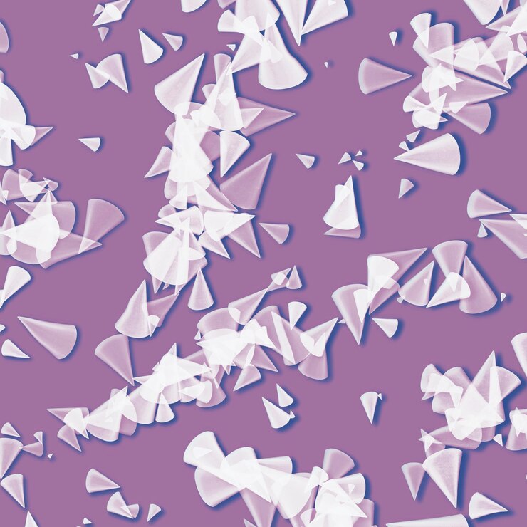 Foto diseño de cono abstracto en fondo púrpura lavanda