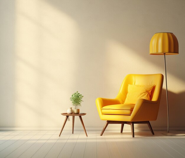 Diseño contemporáneo casa de apartamentos pared decorativa luz silla vacía muebles habitación espacio moderno blanco interior sillón lámpara suelo fondo estilo de vida casa