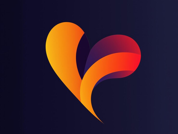 Foto diseño de corazón abstracto arte de gradiente minimalista