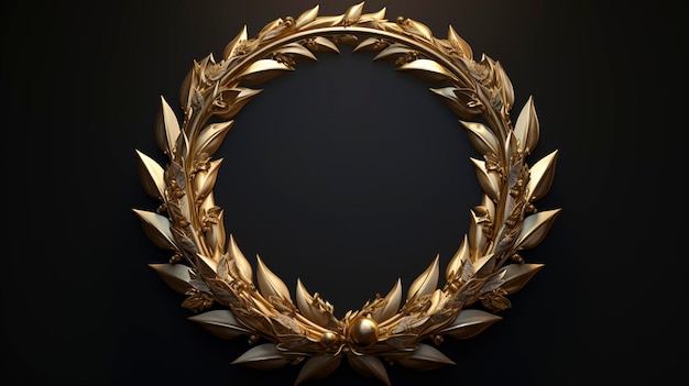 Diseño de corona de laurel dorado