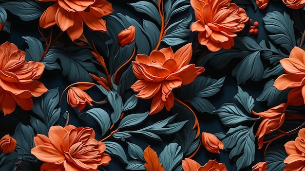 Diseño sin costuras belleza vintage arte de ilustración digital floral para impresión y textil