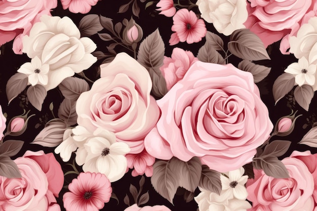 El diseño sin costuras de las rosas en flor