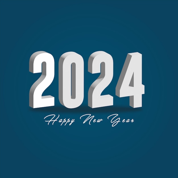 Diseño creativo en 3D para vector de 2024 Feliz año nuevo Diseño