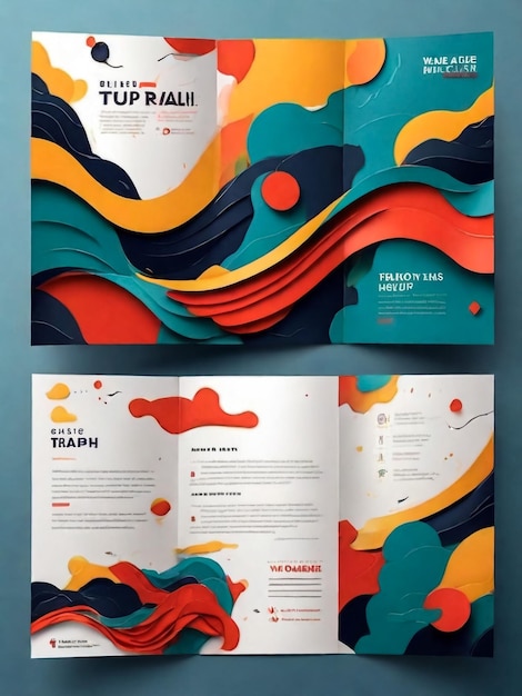 Diseño creativo de plantillas de folletos triples de negocios o folletos con espacio para agregar imágenes