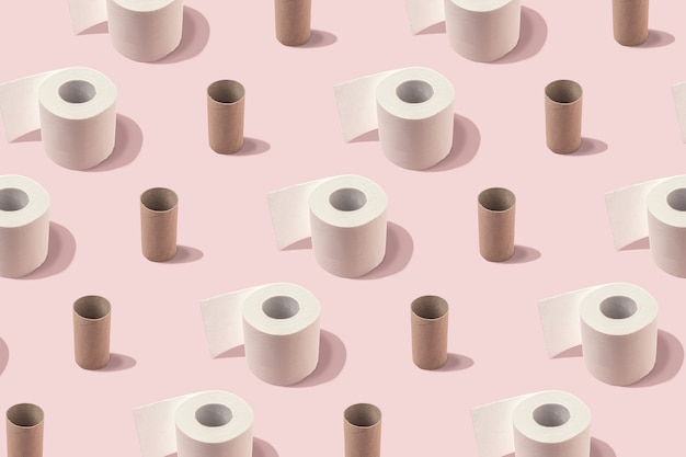 Diseño creativo de rollos de papel higiénico.