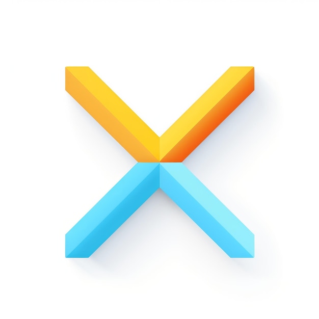 Diseño de cruz minimalista con sutil ironía en blanco azul y naranja