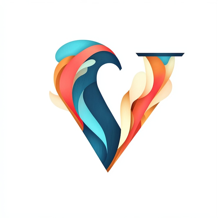 Foto diseño de decoración de la idea del logotipo de la letra v