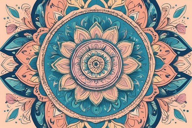 Diseño decorativo de mandala con colores pastel