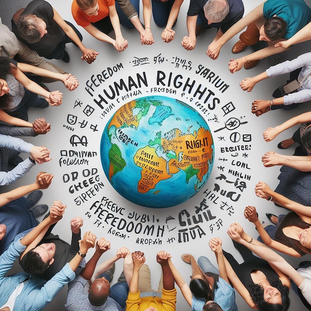 Foto diseño para el día internacional de los derechos humanos, el día mundial de la ayuda humanitaria, etc.