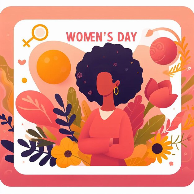 Foto diseño para el día internacional de la mujer con ilustración de una mujer