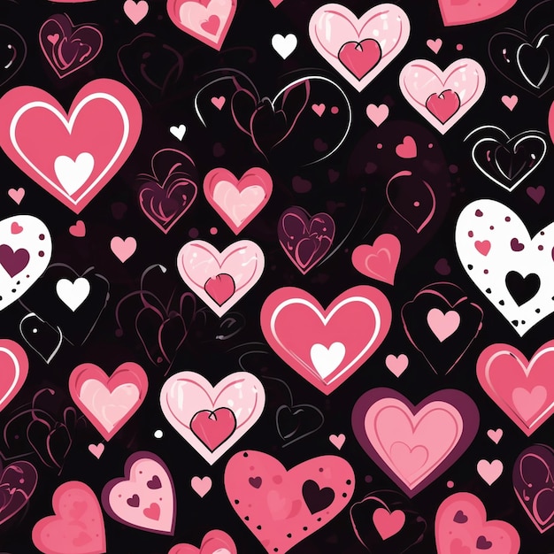 Diseño de día de San Valentín con corazones para papel de envolver