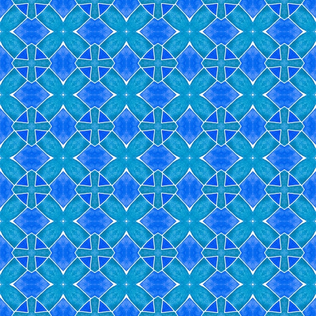 Diseño dibujado a mano arabesco Boho impresionante azul