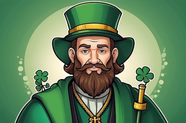 Diseño de dibujos animados ilustrados de San Patricio irlandés