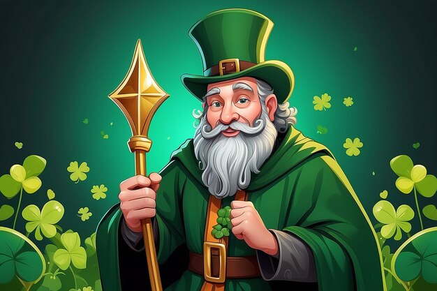 Diseño de dibujos animados ilustrados de San Patricio irlandés