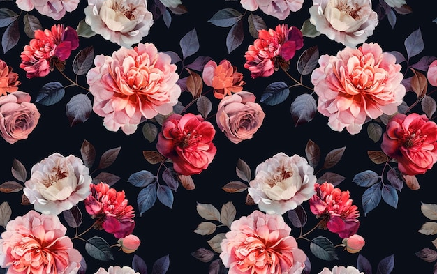 Diseño digital de bordes florales sin costuras