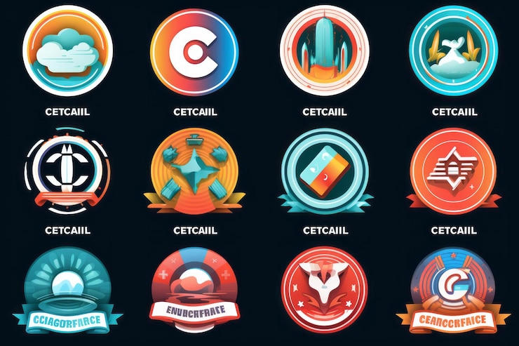 Foto diseño dinámico de logotipo vectorial que muestra las imágenes cc ce y ec en una atractiva relación de 32