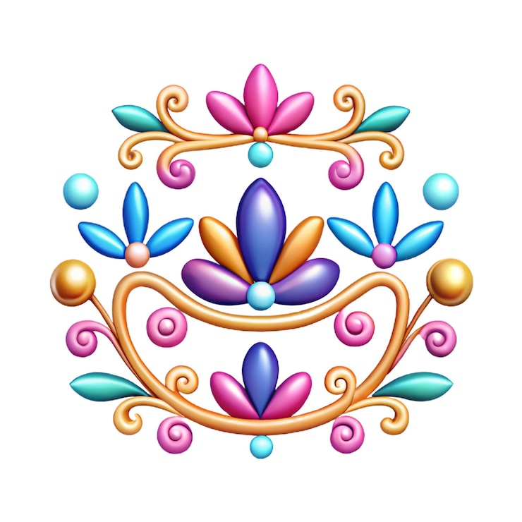 Foto un diseño de un diseño de flores diseno de flores con cuentas y efecto de luz neon
