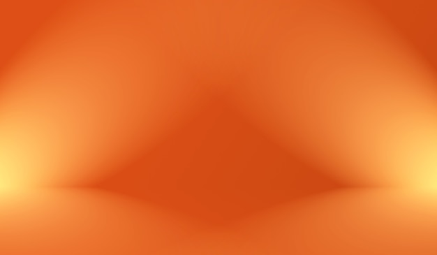 Diseño de diseño de fondo naranja liso abstracto, estudio, habitación, plantilla web, informe comercial con color degradado de círculo suave