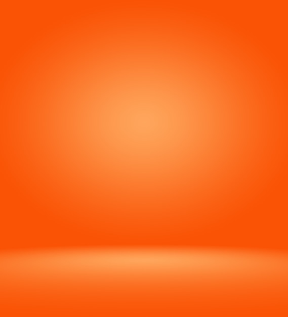 Diseño de diseño de fondo naranja liso abstracto, estudio, sala, plantilla web, informe comercial con color degradado de círculo suave.