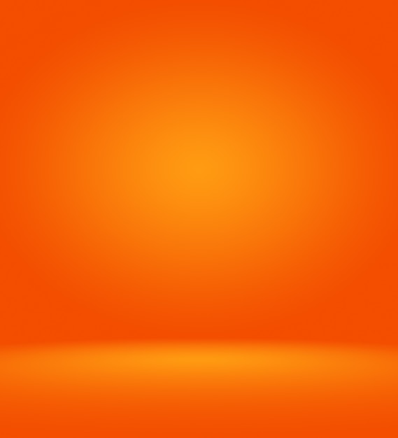 Diseño de diseño de fondo naranja liso abstracto, estudio, sala, plantilla web, informe comercial con color degradado de círculo suave.