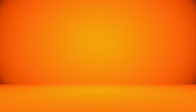 Diseño de diseño de fondo naranja liso abstracto, estudio, sala, plantilla web, informe comercial con color degradado de círculo suave.