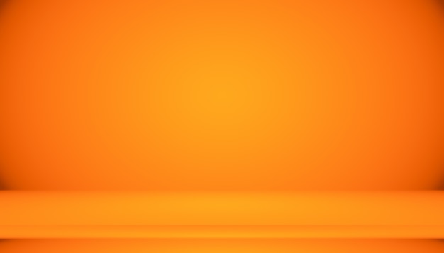 Diseño de diseño de fondo naranja liso abstracto, estudio, sala, plantilla web, informe comercial con color degradado de círculo suave.