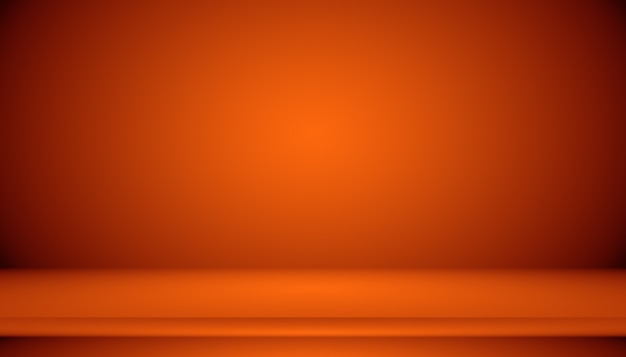 Diseño de diseño de fondo naranja liso abstracto, estudio, sala, plantilla web, informe comercial con color degradado de círculo suave.