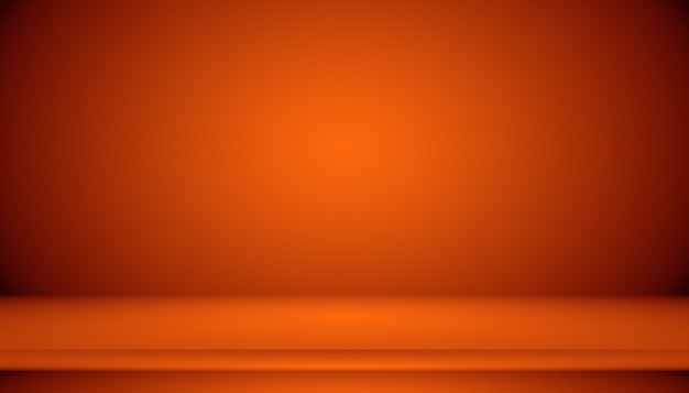 Diseño de diseño de fondo naranja liso abstracto, estudio, sala, plantilla web, informe comercial con color degradado de círculo suave.