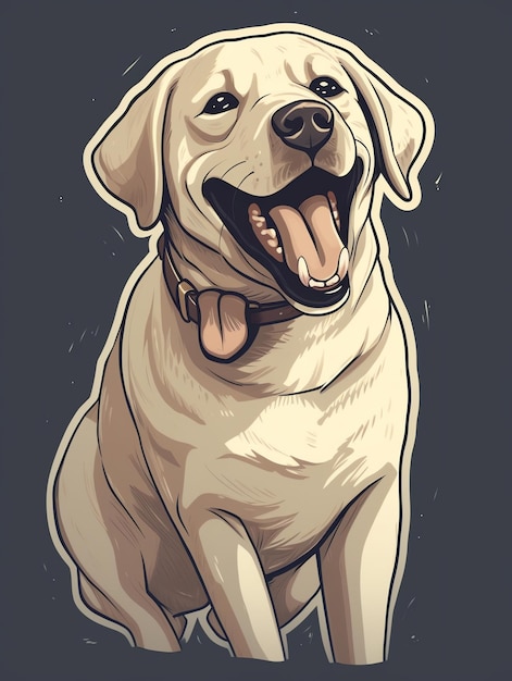 Diseño del diseño Friendly Labrador Retriever para camiseta y pegatina perfecto para los amantes de los perros.