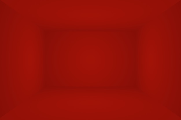 Diseño de diseño de San Valentín de Navidad de fondo rojo suave de lujo abstracto, estudio, habitación, plantilla web, informe comercial con color degradado de círculo suave. 3D.