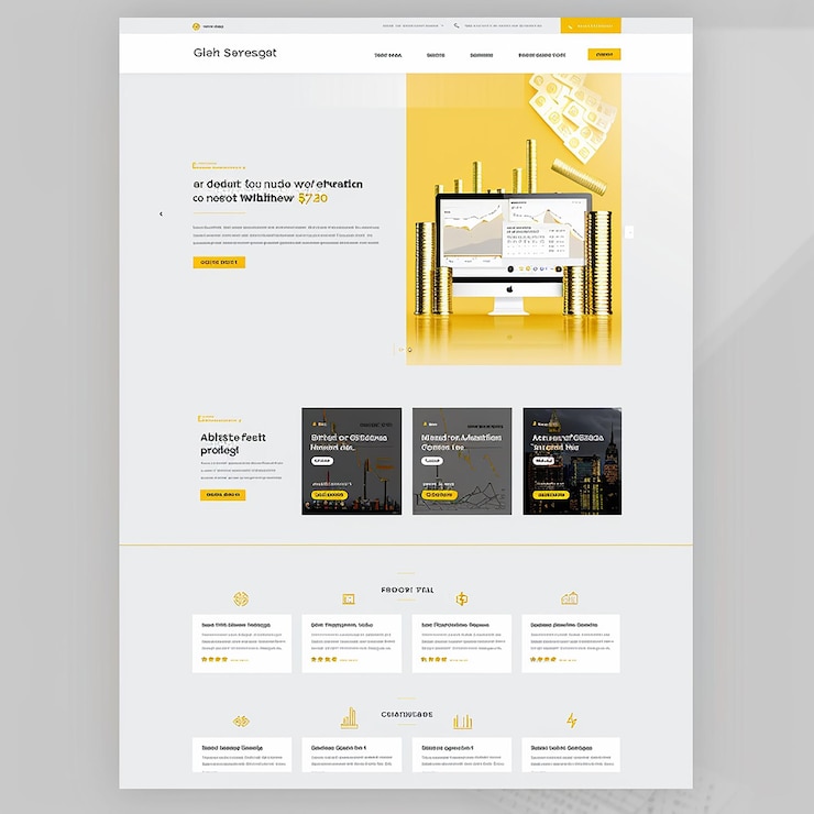 Foto diseño de diseño de sitio web profesional para una empresa especializada en el comercio de oro y criptomonedas