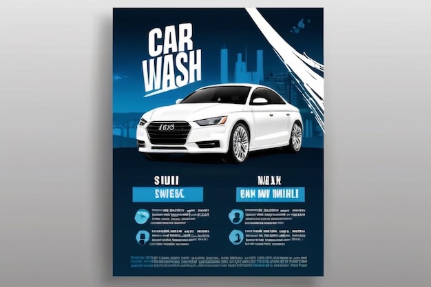Foto diseño de diseño vectorial para el servicio de lavado de automóviles adaptarse al cartel, volante o pancarta de tamaño a4