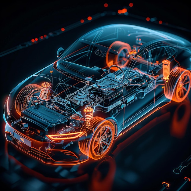 Diseño e ingeniería de componentes de automóviles EV AI Generado