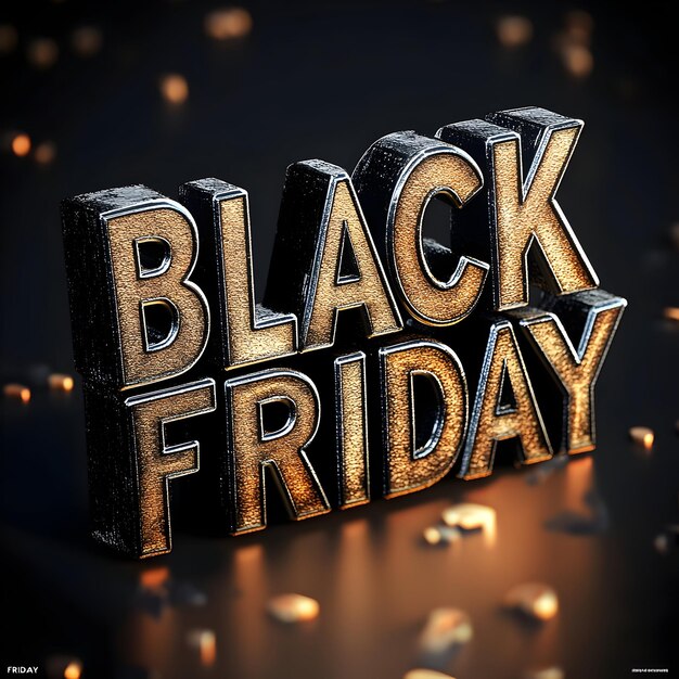 Diseño de efectos de texto de Black Friday con efecto de iluminación Diseño de textos de Black Friday3d