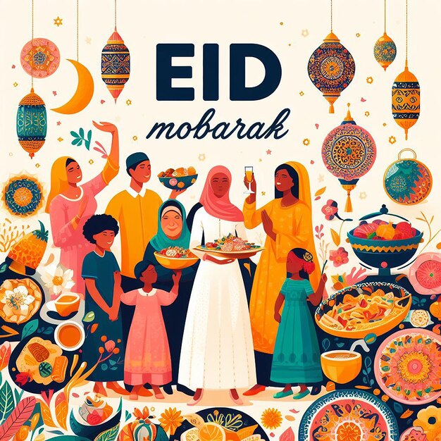 Foto diseño para eid ul fitr y eid ul adha