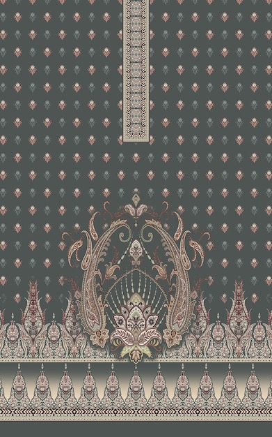 Diseño elegante de Kurti con motivos de Paisley y bordados florales