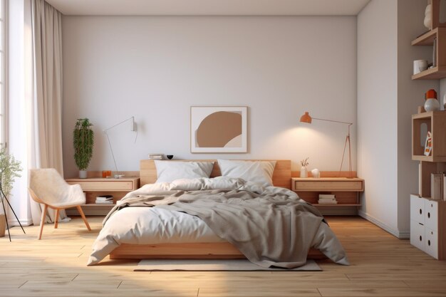 Foto diseño elegante y minimalista del dormitorio