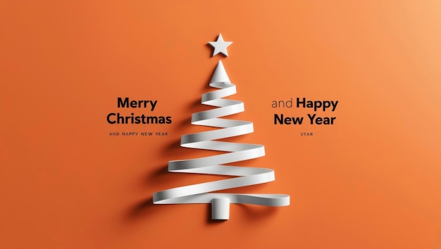 Diseño elegante y moderno de tarjetas de felicitación navideñas con árbol minimalista