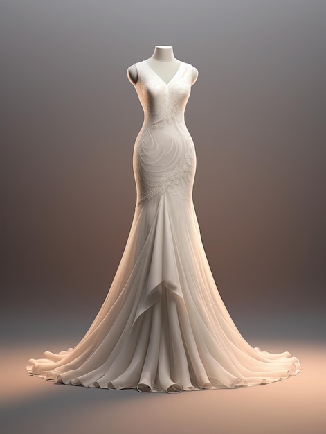 Diseño elegante del vestido de novia IA generativa