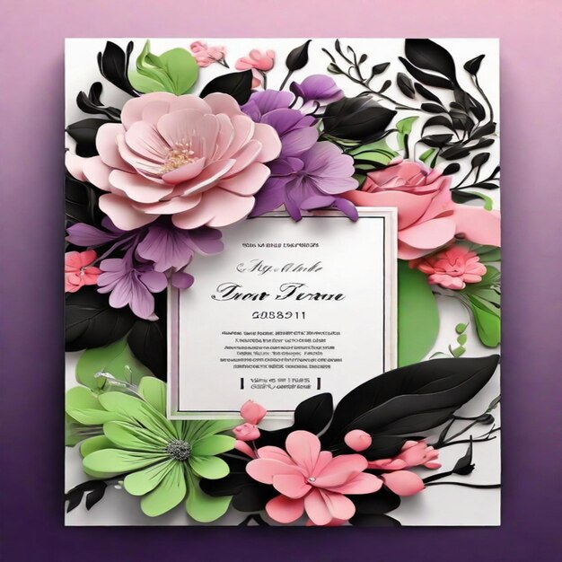 Foto este diseño es una hermosa plantilla de invitación de boda lujosa y floral