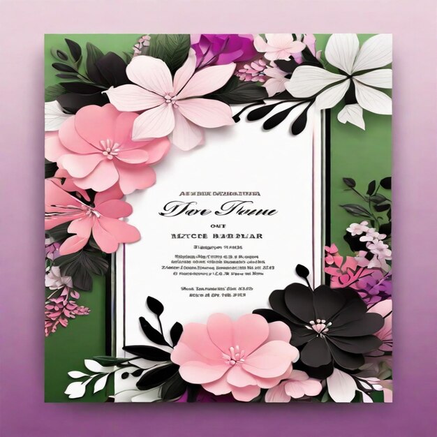 Foto este diseño es una hermosa plantilla de invitación de boda lujosa y floral