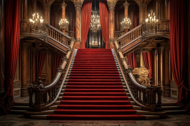 diseño de escalera roja