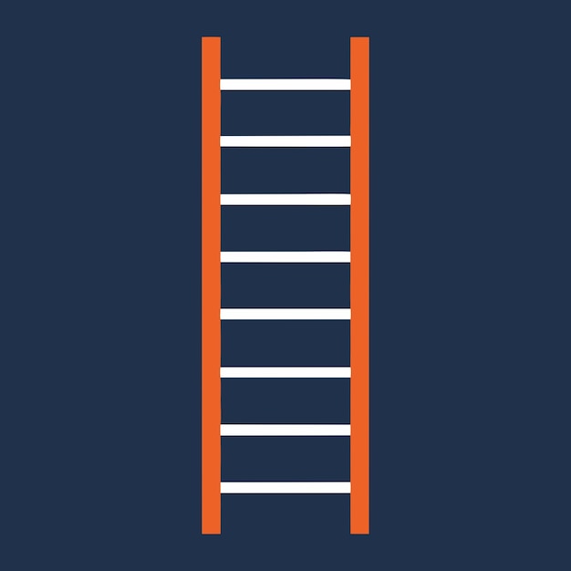 Diseño de una escalera simple que utiliza sólo dos líneas verticales con escalones horizontales uniformemente espaciados