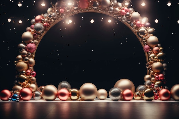 Diseño escénico con elemento de concepto navideño