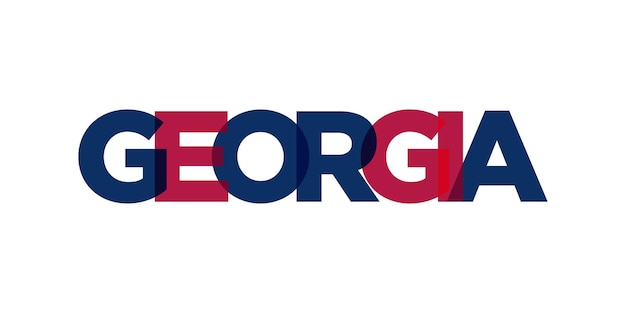 Diseño de eslogan de tipografía de Georgia EE.UU. Logotipo de América con letras gráficas de la ciudad para impresión y web